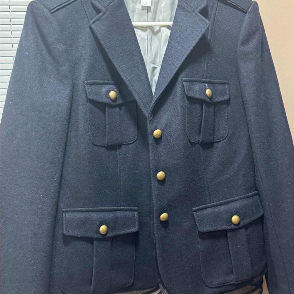 LOFT Dark Blue Military Jacket with Gold Buttons